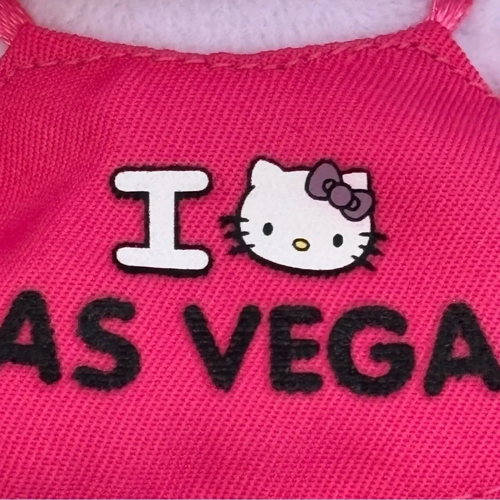 TY Beanie Baby Sanrio Hello Kitty in I love Las Vegas and Purple Dress